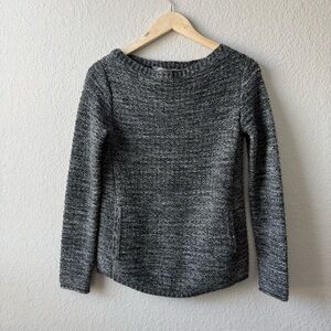 Athleta Charcoal Crew Neck Sweater with Pockets